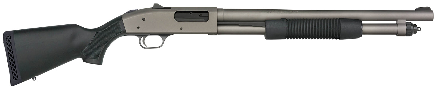 Mossberg 50790 590A1 Pro 12 Gauge 6+1 18.50″ Tungsten Gray Cerakote Barrel & Steel Drilled & Tapped Receiver, Black Synthetic Stock