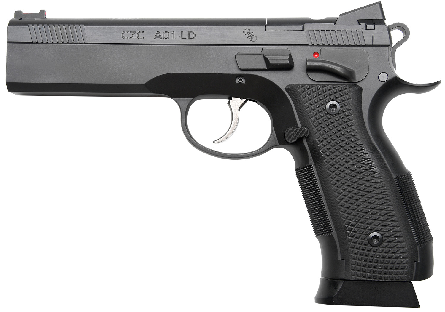 Cz Custom Shop 96336 A01-LD 9mm Luger 19+1 5″ Match Grade Bull Barrel, Black Optic Cut/Serrated Steel Slide, Black Polycoat Steel Frame w/Beavertail, Black G10 Grip, Long Dustcover