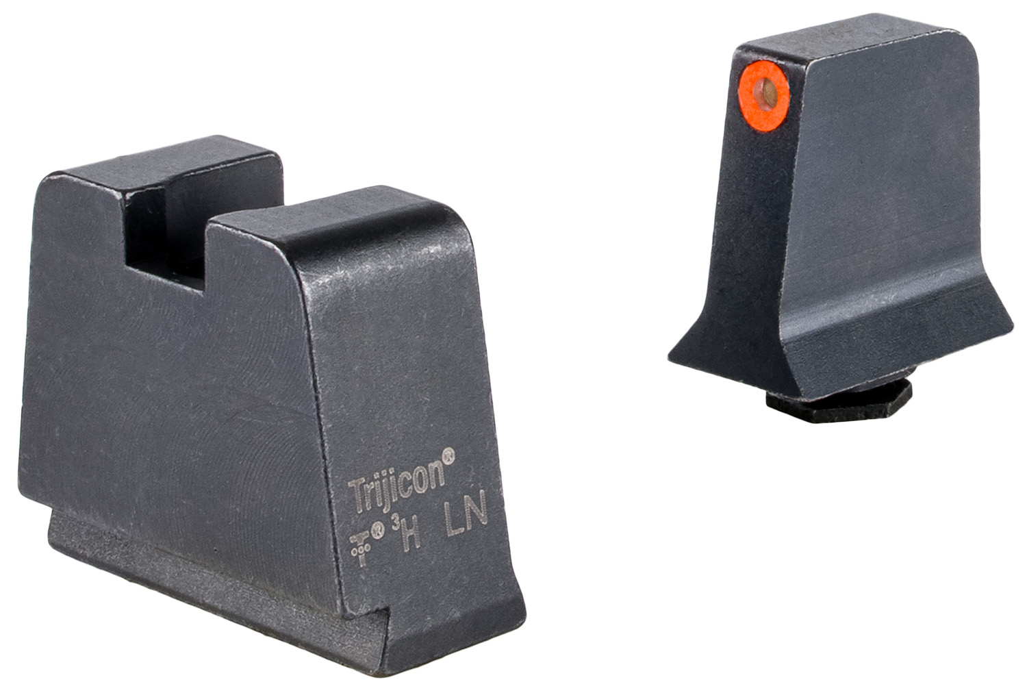 Trijicon GL243C601146 Suppressor/Optic Height Sights  Green/Tritium Orange Outline Front Sight-Black/Blank Rear Sight Glock 42/43/43X Slim Frame
