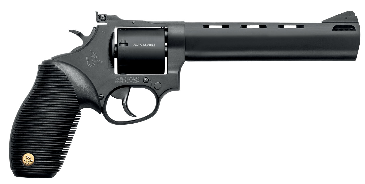 Taurus 2-692061 692 Medium 38 Special +P/357 Mag/9mm Luger 7 Shot 6.50″ Matte Black Vent Rib Barrel, Cylinder & Frame, Black Ribber Grip, Transfer Bar Safety, Exposed Hammer, 2 Cylinders