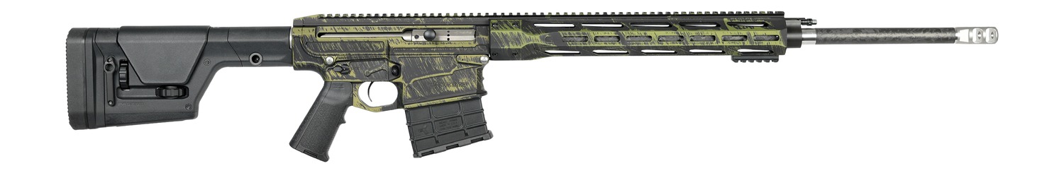 Nemo Arms OMENW-G324CF Omen Watchman 300 Win Mag 14+1 24″ Black Proof Research CF Threaded Barrel, Black/Green Tiger Stripe Aluminum Receiver w/Picatinny Rail, M-LOK Handguard, Magpul PRS Gen3 Black P