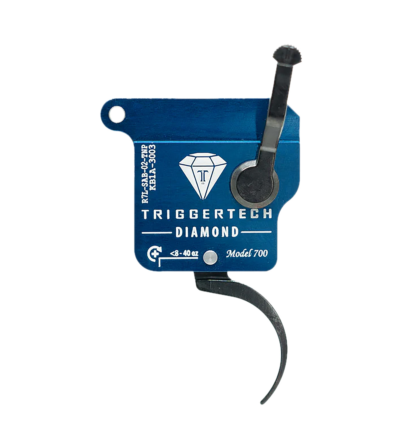 TriggerTech R7LSAB02TNP Diamond  Black Curved Fits Remington 700 Left Hand