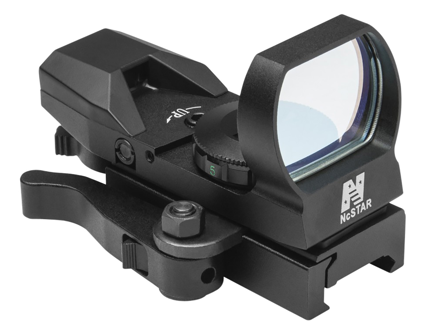 NcStar D4BQ Red Four Reticle Reflex Black Anodized 1 x 0.95″ x 1.34″ 3 MOA Red Dot Multi Reticle QR Mount