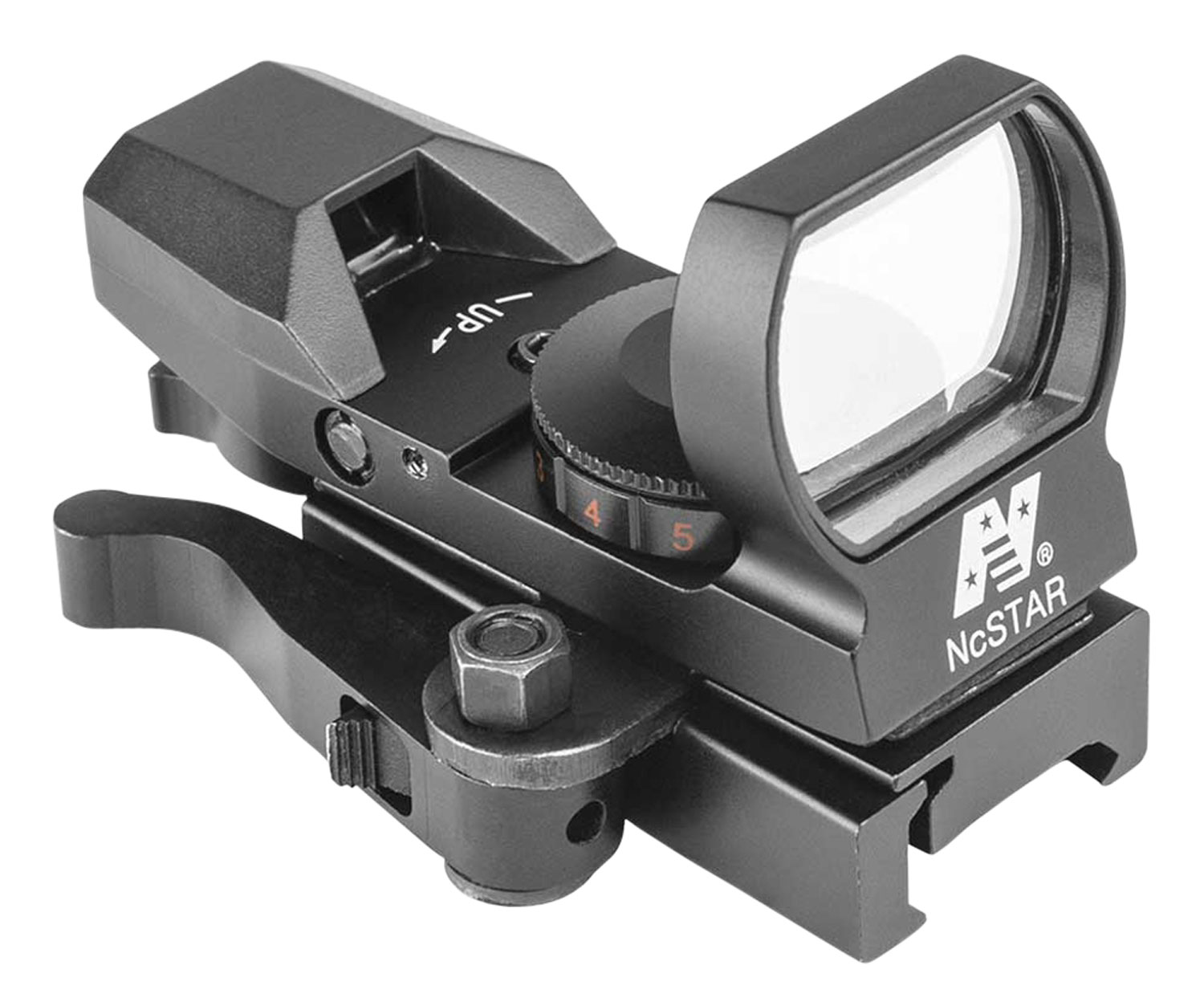 NcStar D4RGBQ Red & Green Reflex Sight with 4 Reticles Black Anodized 1 x 0.95″ x 1.34″ Red/Green Multi Reticle