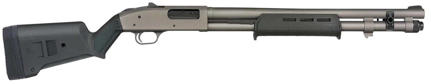 Mossberg 50797 590A1 12 Gauge 6+1 20″ Tungsten Gray Cerakote Barrel & Drilled & Tapped Receiver, Magpul SGA Black Synthetic Stock