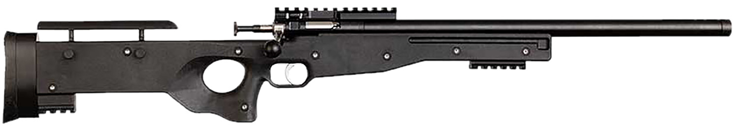 Crickett KSA2150-BLK Precision Full Size 22 LR Single Shot 16.10″ Blued Threaded Bull Barrel, Blued Crickettinny Rail Steel Receiver, Black Synthetic Adj LOP Stock