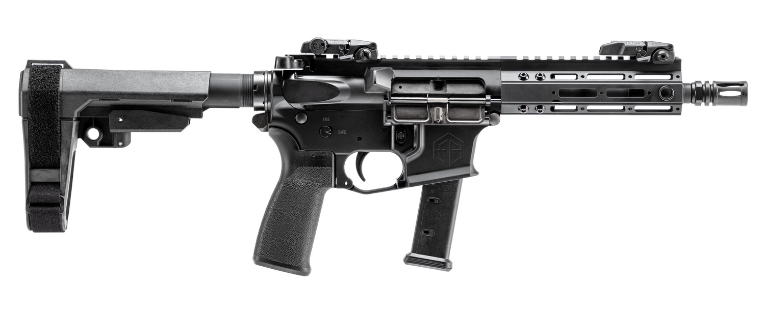 Alpha Foxtrot AA08X1HXX-XABK20 AFMG9 9mm Luger 20+1 7.50″ Black QPQ Threaded Barrel, M-LOK Handguard, Black Anodized Aluminum Receiver w/Picatinny Rail, Black Polymer SB Tactical Brace, MFT Grip