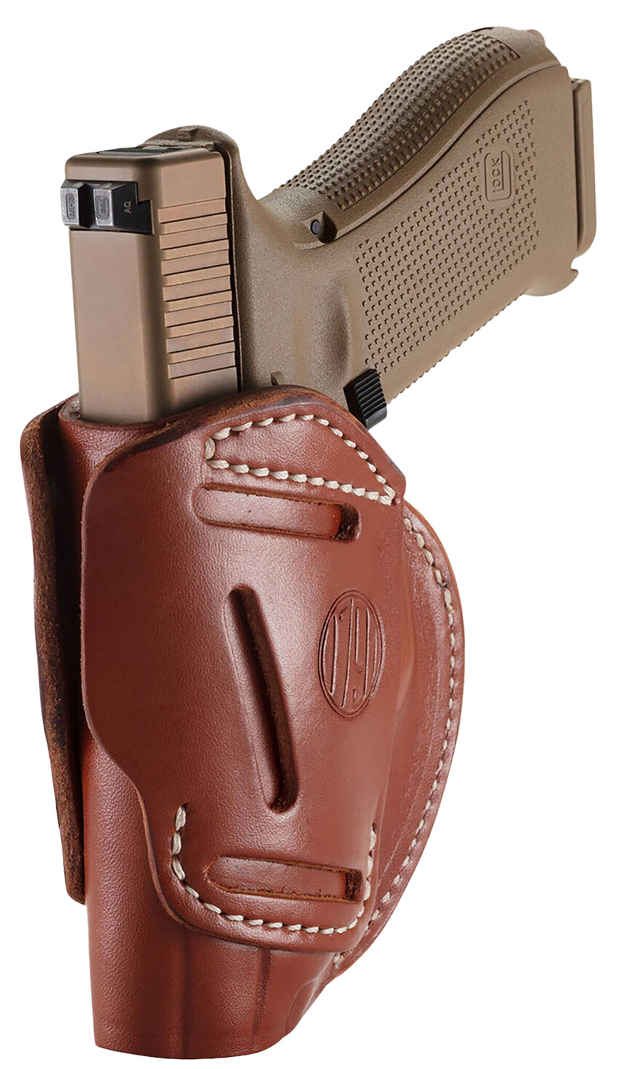 1791 Gunleather 3WH5CBRA 3-Way IWB/OWB Size 05 Classic Brown Leather Belt Loop Compatible w/ Glock 17 Compatible w/ Springfield XD Compatible w/ S&W M&P Compatible w/ HK VP9 Ambidextrous Hand
