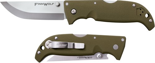 COLD STEEL FINN WOLF 3.5″ OD – GREEN CLIP FOLDER W/TRI-AD LCK