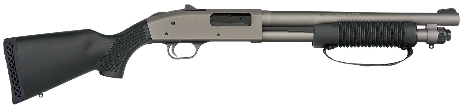 Mossberg 50798 590A1 NFA Pro 12 Gauge 5+1 14″ Tungsten Gray Cerakote Barrel & Steel Drilled & Tapped Receiver, Fixed Black Synthetic Stock