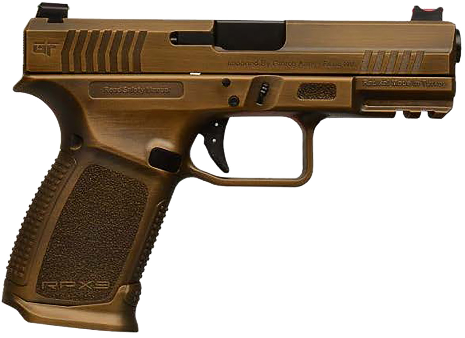 Gforce Arms GFRPX3C9BNZ Exodus 9mm Luger 15+1 4.02″ Black Steel Barrel, Bronze Cerakote Serrated Steel Slide, Bronze Cerakote Polymer Frame w/Accessory Rail, Textured Grip