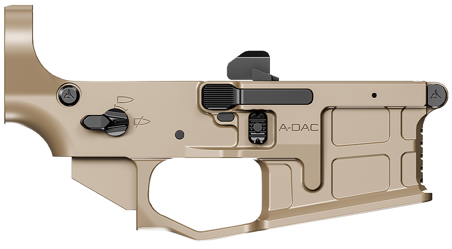 Radian Weapons R0390 A-DAC 15 Lower Receiver FDE, Fully Ambi Controls, Talon 45/90 Safety, Ext. Bolt Catch, Left-Side Mag Release, Right-Side Bolt Release, Enhanced Takedown Pins