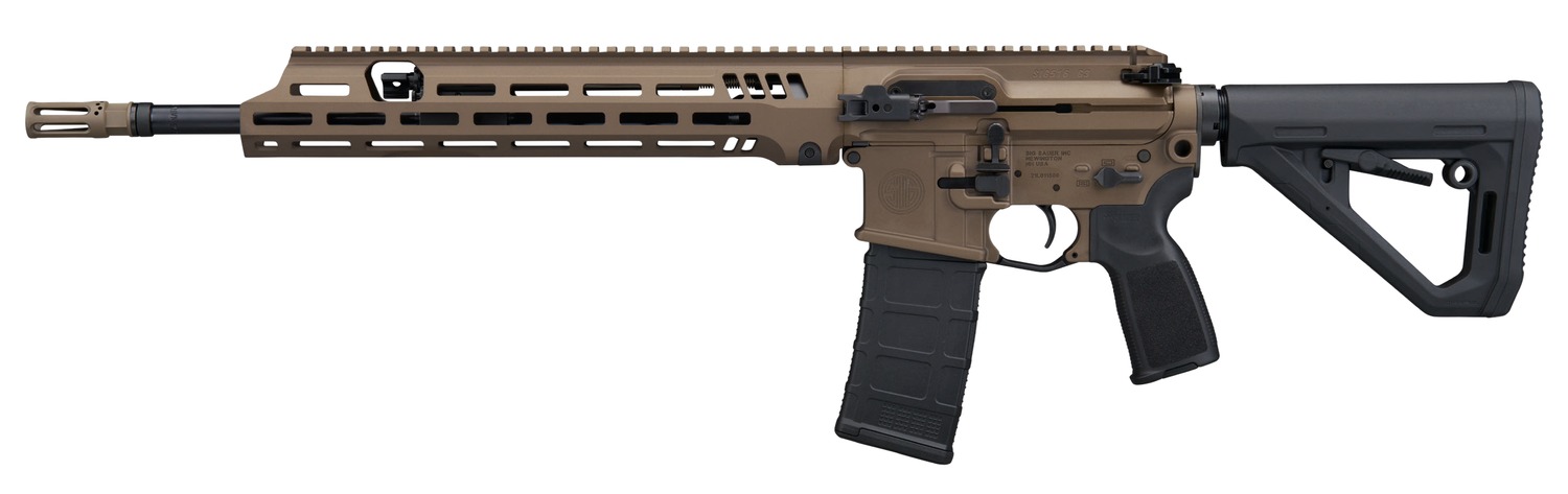 Sig Sauer R516G3556N16BBRZ 516 G3 5.56 NATO 30+1 16″ Black Threaded Barrel, Bronze Cerakote Aluminum Receiver w/Picatinny Rail, M-LOK Handguard, Magpul DT Black Polymer Stock, AR Compatible Reduced An