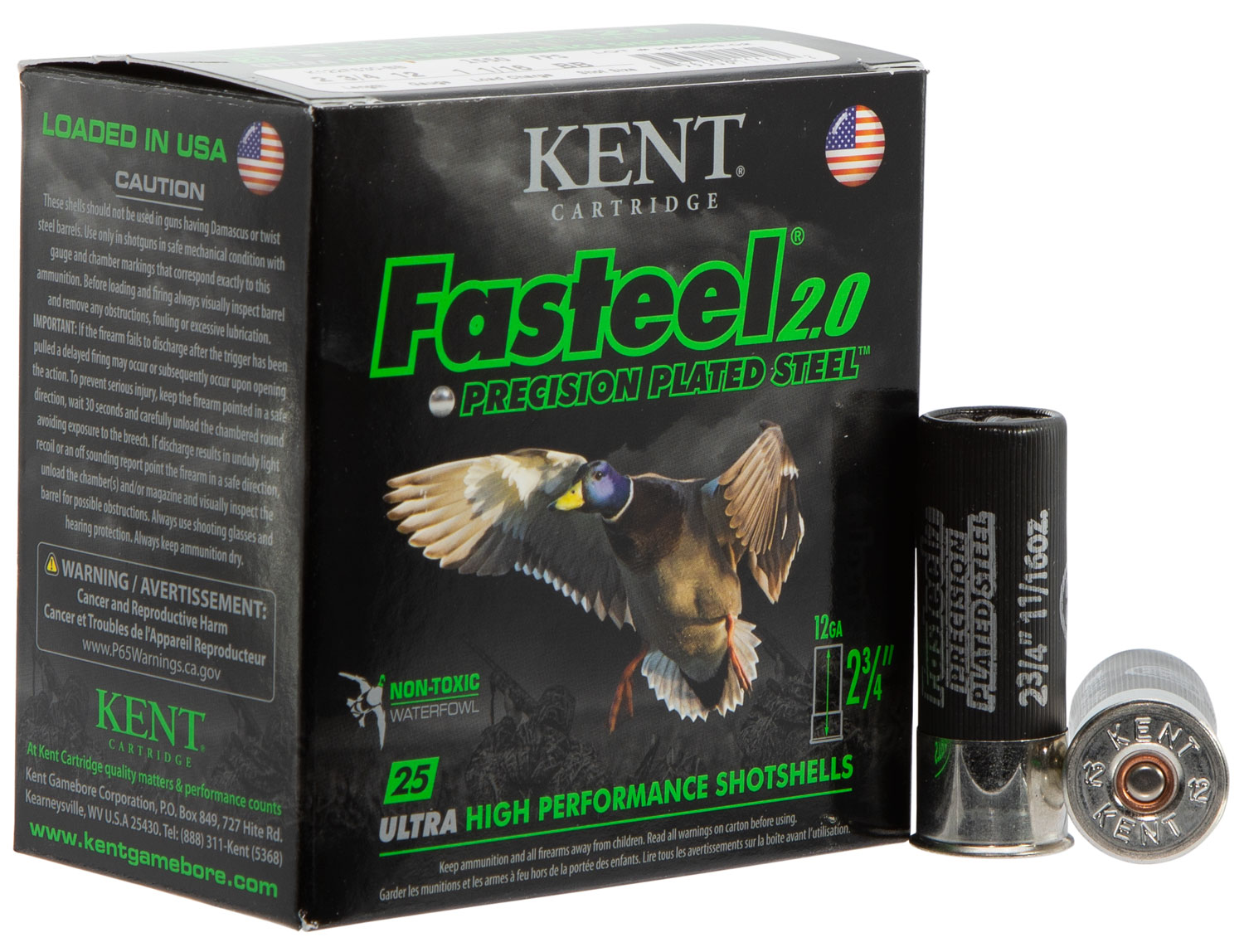 Kent Cartridge K122FS30BB Fasteel 2.0 12 Gauge 2.75″ 1 1/16 oz BB Shot 25 Per Box/ 10 Case