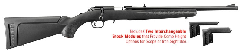 RUGER AMERICAN 17HMR  9-SHOT – 18″ MATTE BLACK THREAED BBL