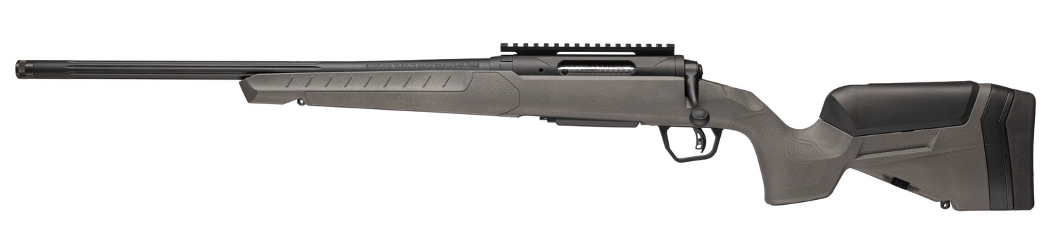 Savage Arms 32432 110 Trailblazer 243 Win 4+1 20″ Fluted Barrel, Flat Dark Gray Adj LOP Synthetic Stock, Left Hand
