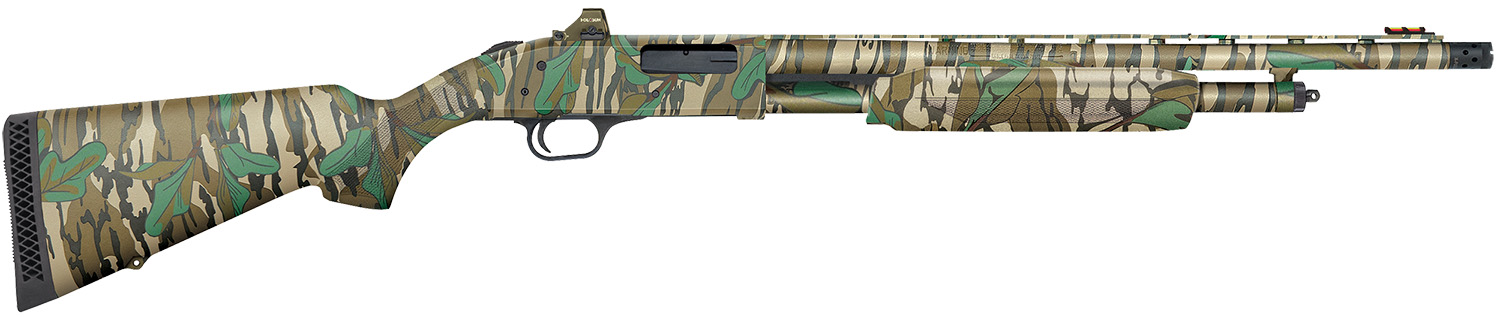 Mossberg 54342 500 Turkey 20 Gauge 5+1 3″ 20″, Mossy Oak Greenleaf, Optic Cut Rec, Synthetic Furniture, Fiber Optic Front Sight, X-Factor Ported Choke, Includes Holosun Red Dot