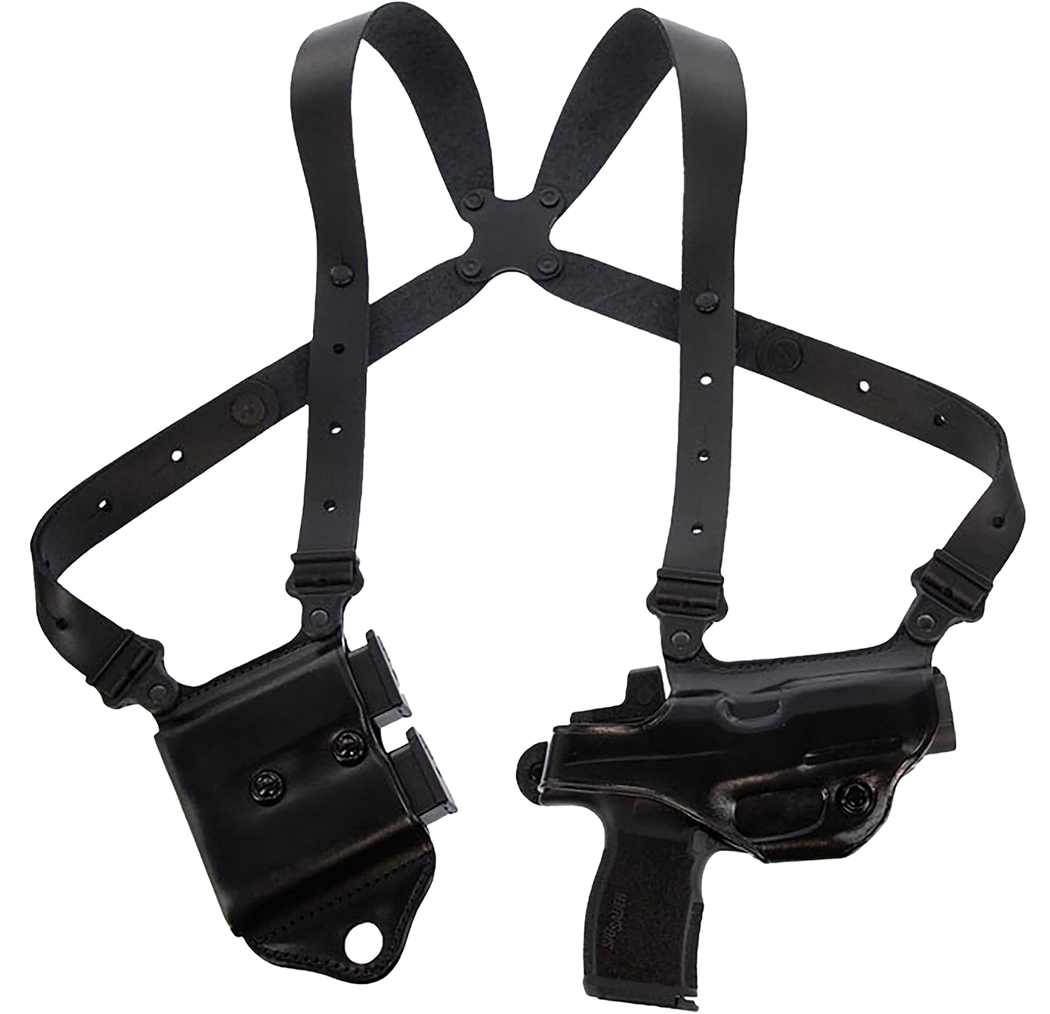Galco MCII894RB Miami Classic II Shoulder System Shoulder Fits Chest Up To 56″/Sig P365 X Macro Black Steerhide Right Hand
