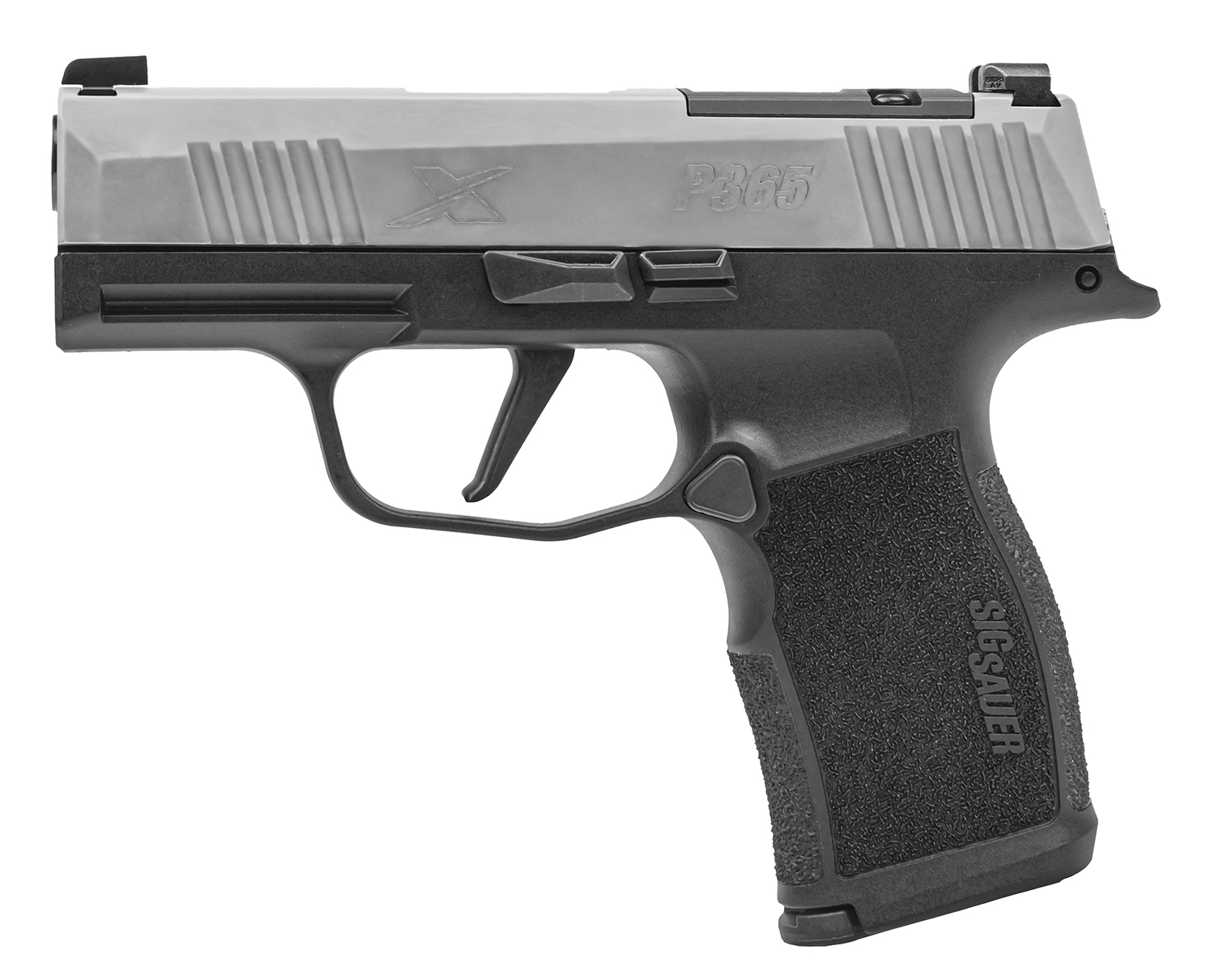 Sig Sauer 365X9SXR3P P365X Micro-Compact Frame 9mm Luger 12+1 3.10″ Steel Barrel, Stainless Steel Optic Ready/Serrated Slide, Black Stainless Steel Frame w/Accessory Rail, Polymer Grip