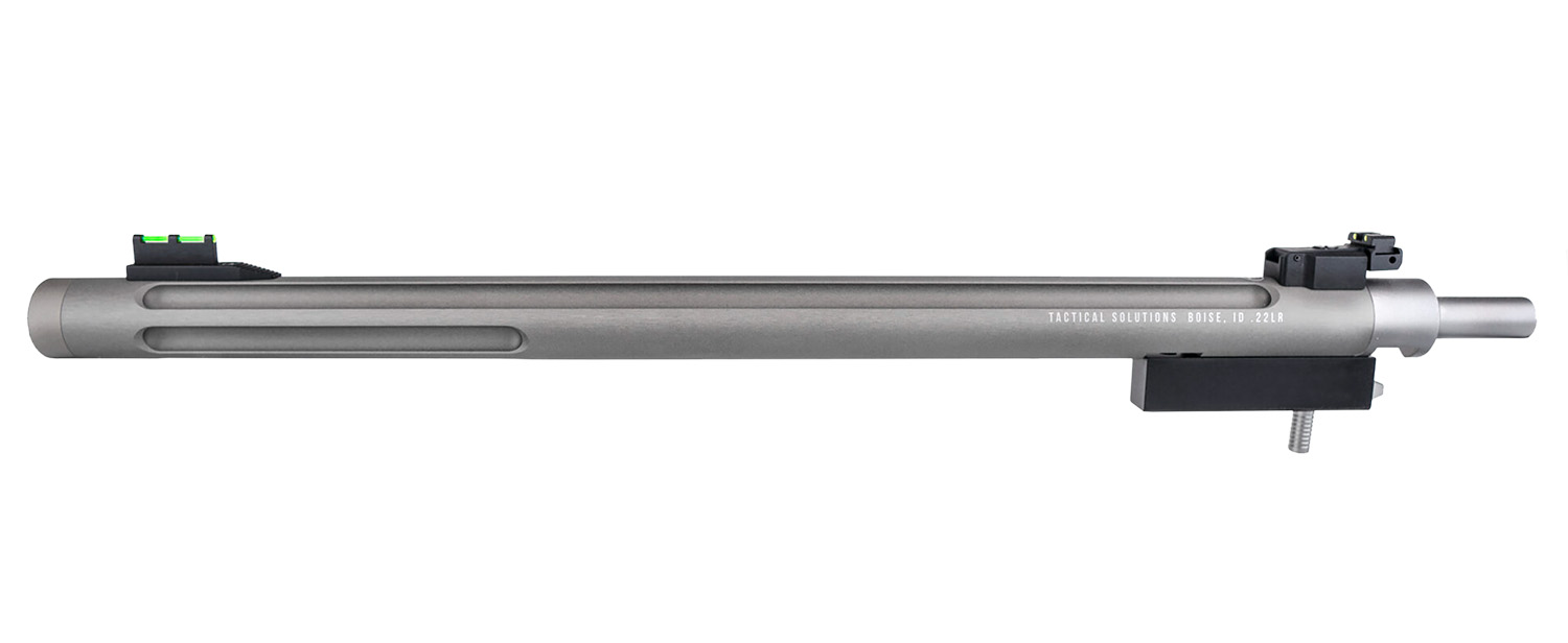Tactical Solutions 1022TDGMG X-Ring Barrel 22 LR 16.50″ Gunmetal Gray Finish Aluminum Material Bull with Fluting, Threading & Sights for Ruger 10/22 Takedown