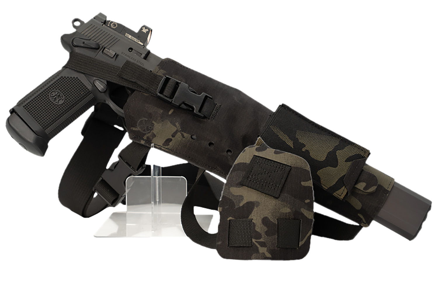 Cole-tac VWX109 Varmint Wrangler XL Pistol Holder Chest MultiCam Black Right Hand