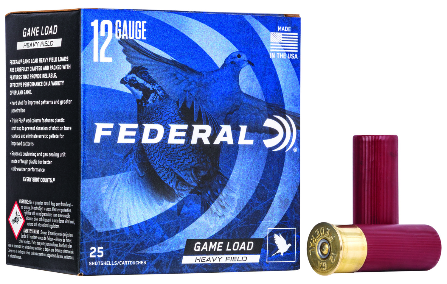 Federal H1236 Game-Shok Heavy Field 12Gauge 2.75″ 1 1/8oz 6Shot 25 Per Box/10 Case
