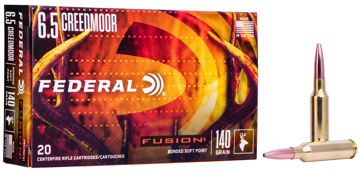 Federal F65CRDFS1 Fusion 6.5Creedmoor 140gr Bonded Soft Point 20 Per Box/10 Case