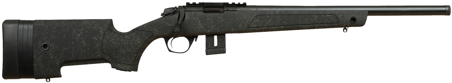 Bergara Rifles BMR011 BMR-X 17 HMR 10+1 18″ Blued Heavy Threaded Barrel, Blued Picatinny Rail Receiver, Adj LOP Green w/Black Webbing Synthetic Stock
