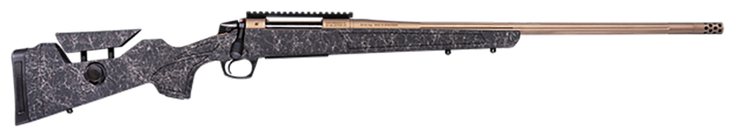 CVA CR3953F Cascade Long Range Hunter Full Size 308 Win 22″ Smoked Bronze Cerakote Steel Threaded Barrel, Black w/Smoked Bronze Web Synthetic Stock