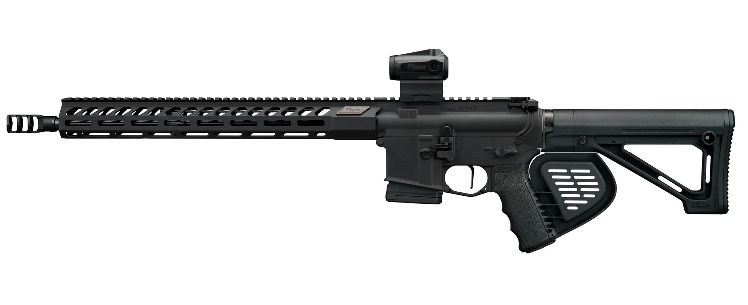 Sig Sauer RM400556N16BFORGECA M400 Forge *CA Compliant 5.56 NATO 10+1 16″ Black Anodized Alloy Receiver w/Picatinny Rail, M-LOK Handguard, Magpul MOE Black Polymer Stock, Shark Fin Grip, Sig ROMEO MSR
