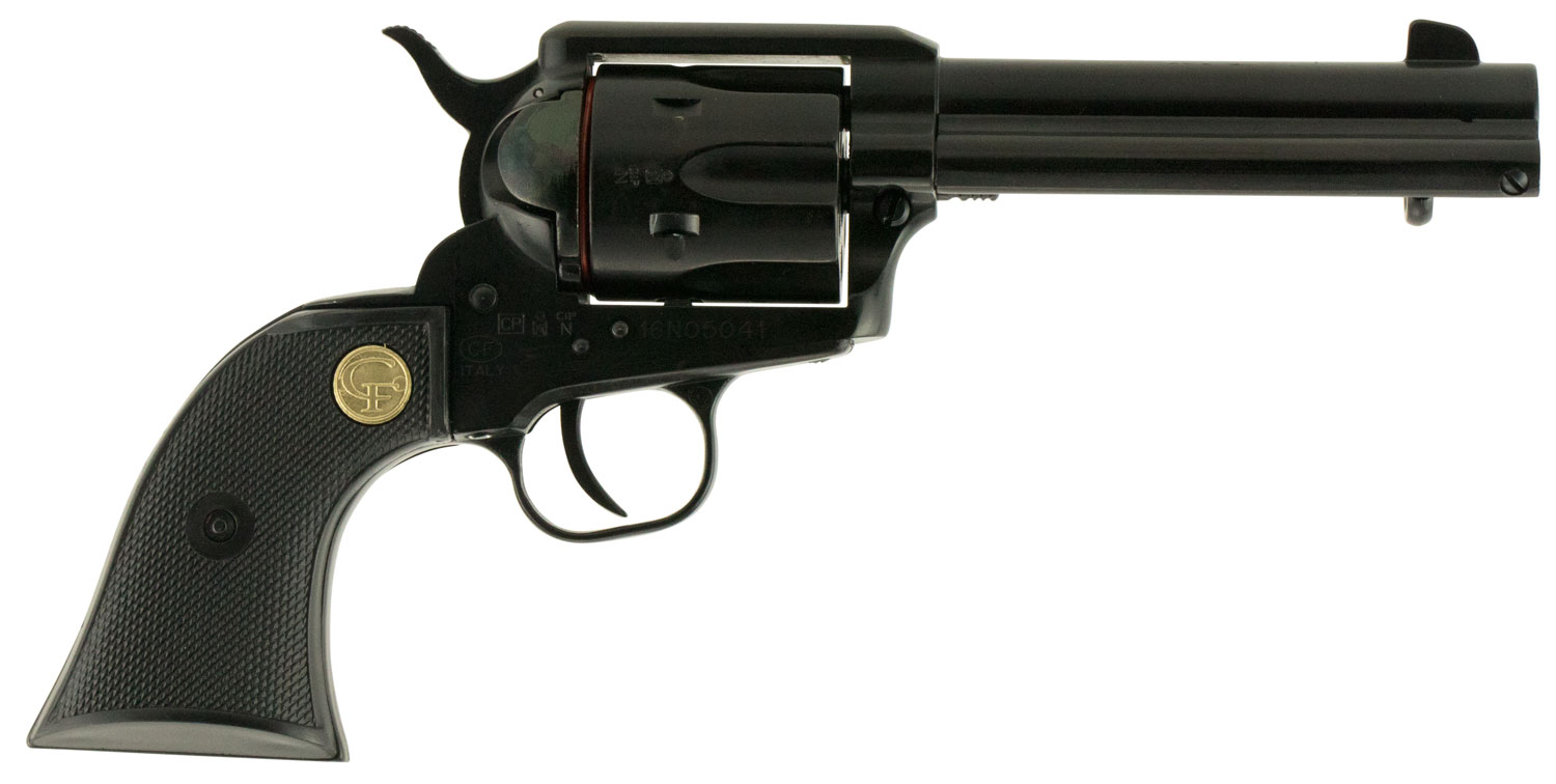 Chiappa Firearms CF340250D SAA 1873  Medium Frame 22 LR/22 WMR 6 Shot, 4.75″ Blued Steel Barrel, Cylinder & Frame, Black Plastic Grip, Exposed Hammer