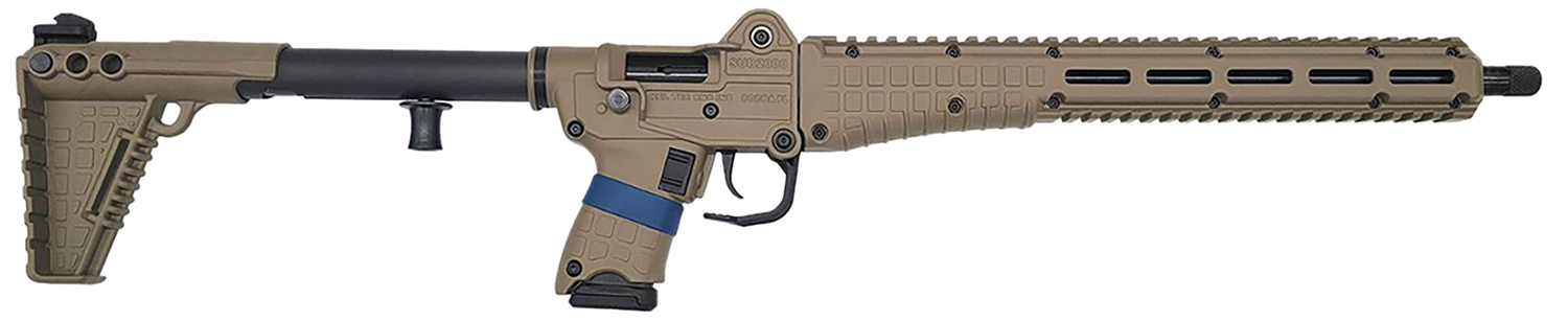 Kel-Tec SUB2K9GLKTAN10 SUB2000 Gen3 9mm Luger 10+1 16.15″ Black Steel Threaded Barrel, Tan Picatinny Rail Aluminum Receiver, M-LOK Handguard, Tan Synthetic Folding Stock, Black Polymer Grip