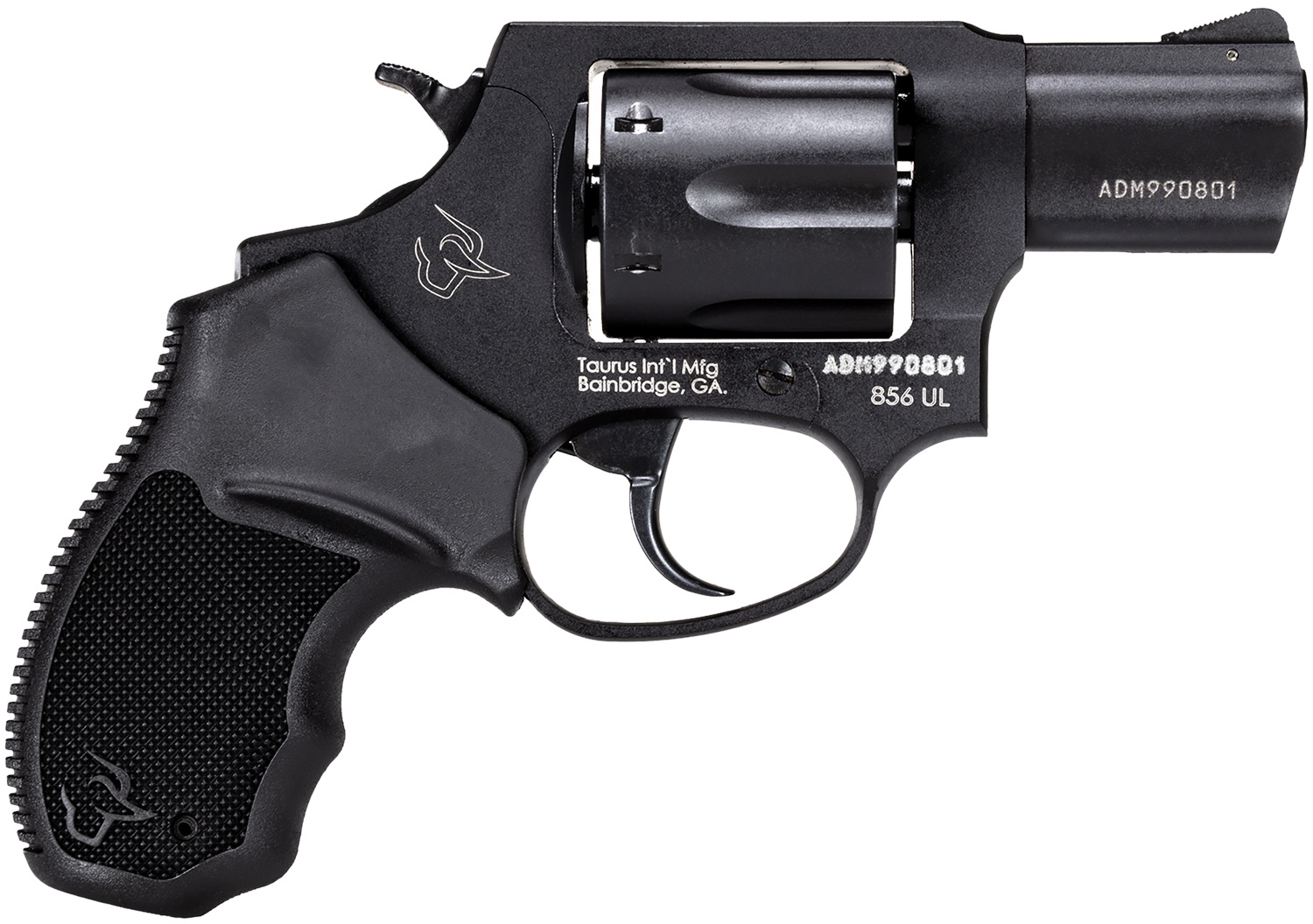 Taurus 2-85621UL 856 Ultra-Lite Small Frame 38 Special +P 6 Shot 2″ Matte Black Carbon Steel Barrel & Cylinder, Matte Black Anodized Aluminum Frame, Black Finger Groove Rubber Grip