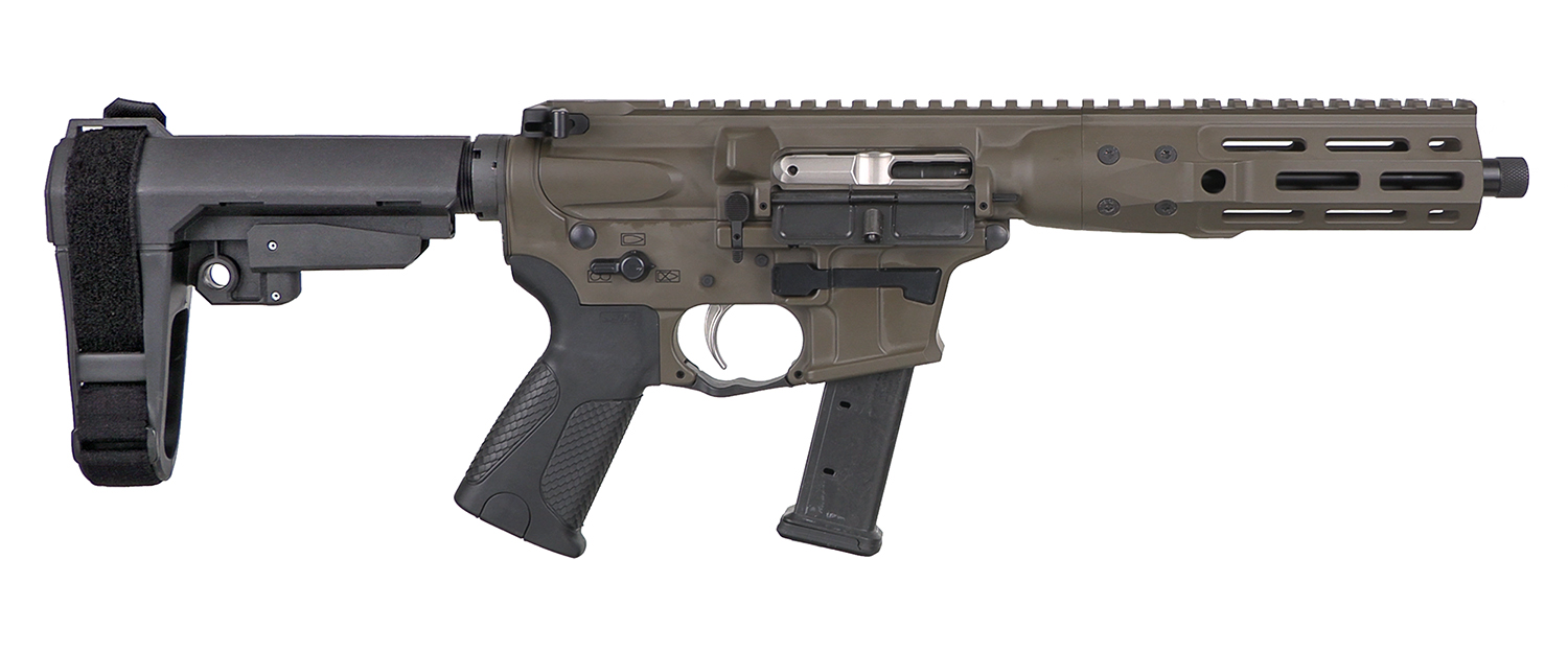 LWRC ICP9PBC8SBA3 IC-9  9mm Luger 8.50″ 33+1 Black Nitride Threaded Barrel, Patriot Brown Anodized Aluminum Picatinny Rail Receiver, SB Tactical SBA3 Brace, LWRC Ultra Combat Grip, Ambidextrous