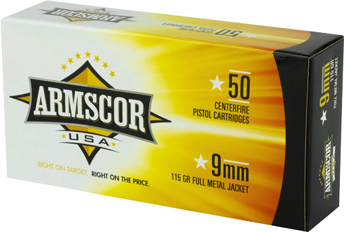 ARMSCOR 9MM LUGER 115GR FMJ – 50RD 20BX/CS