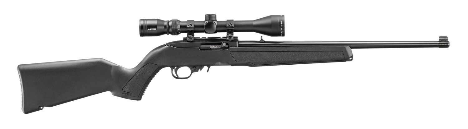 Ruger  10/22 w/Optic 22 LR 10+1 18.50″ Satin Stainless Steel Barrel & Drilled & Tapped Receiver, Black Fixed w/M-LOK Polymer Stock, Viridian EON 3-9x40mm Scope