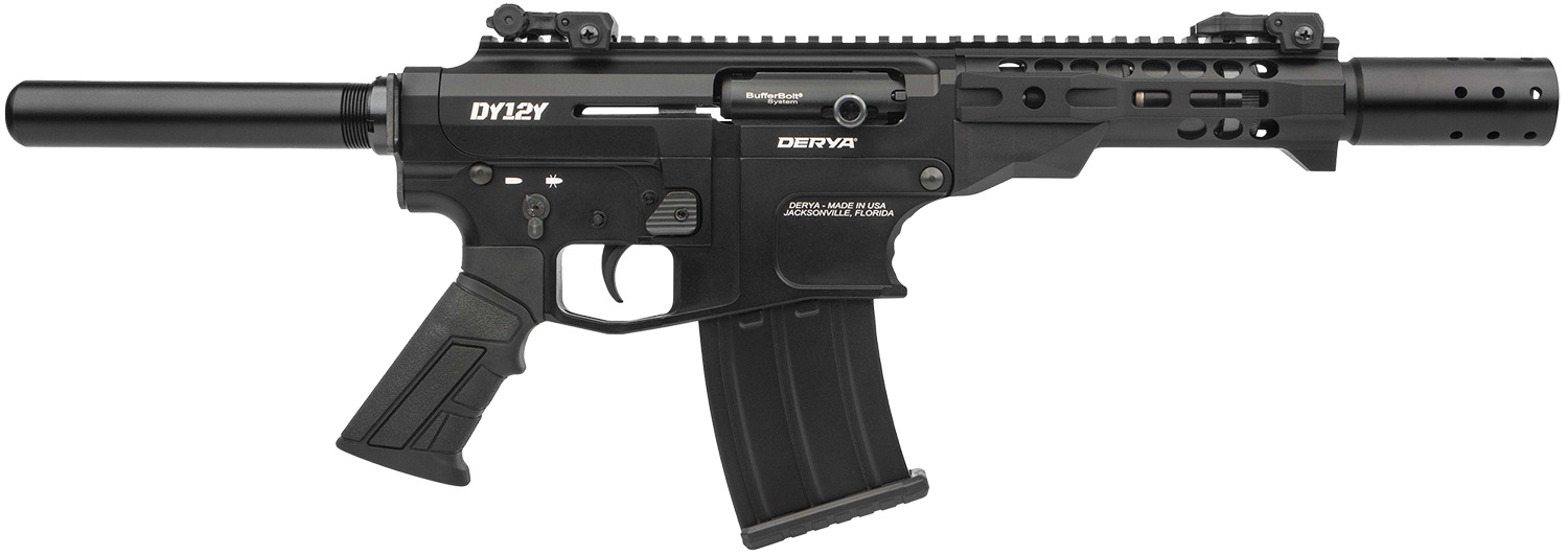 Derya Firearms DY12Y11US Namlu DY12 12 Gauge Semi-Auto 3″ 5+1 11″ Black Melotine Threaded Barrel, Black Anodized Aluminum Receiver w/Picatinny Rail, Black Adjustable Polymer Stock & Pistol Grip