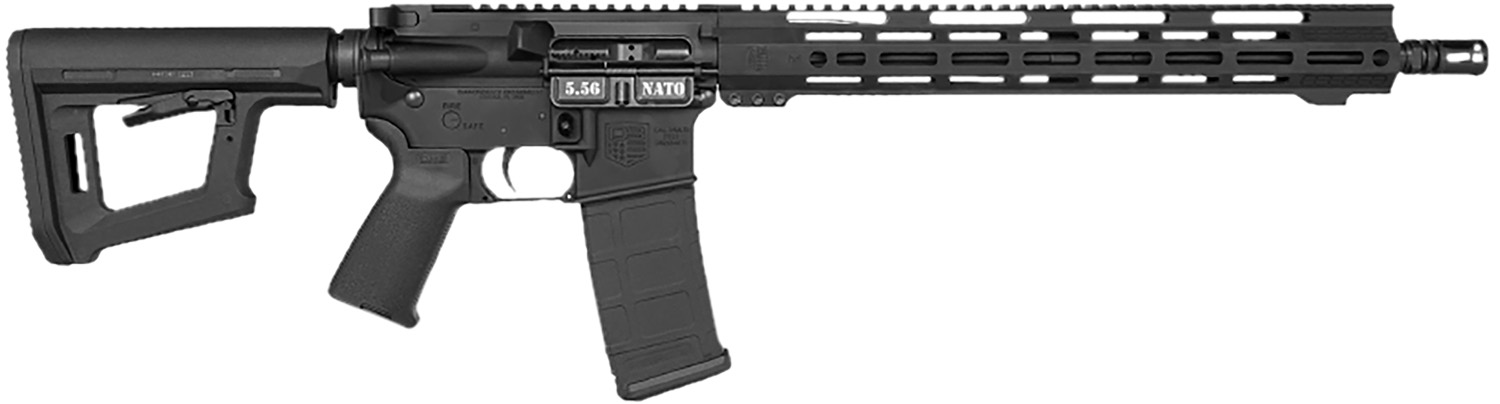 Diamondback DB1718K001 DB15 5.56 NATO 30+1 16″ Black Nitride Threaded Barrel, Black Hardcoat Anodize Picatinny Rail Aluminum Receiver, Adjustable Black Synthetic Stock, Magpul MOE Grip