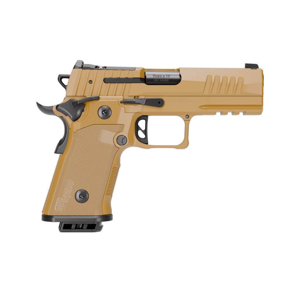 Sig Sauer P211-GT4 SAO Handgun 9mm Luger 21(2) &17(1)rd Magazines 4.2″ Barrel Coyote Tan Night Sights Optic Ready