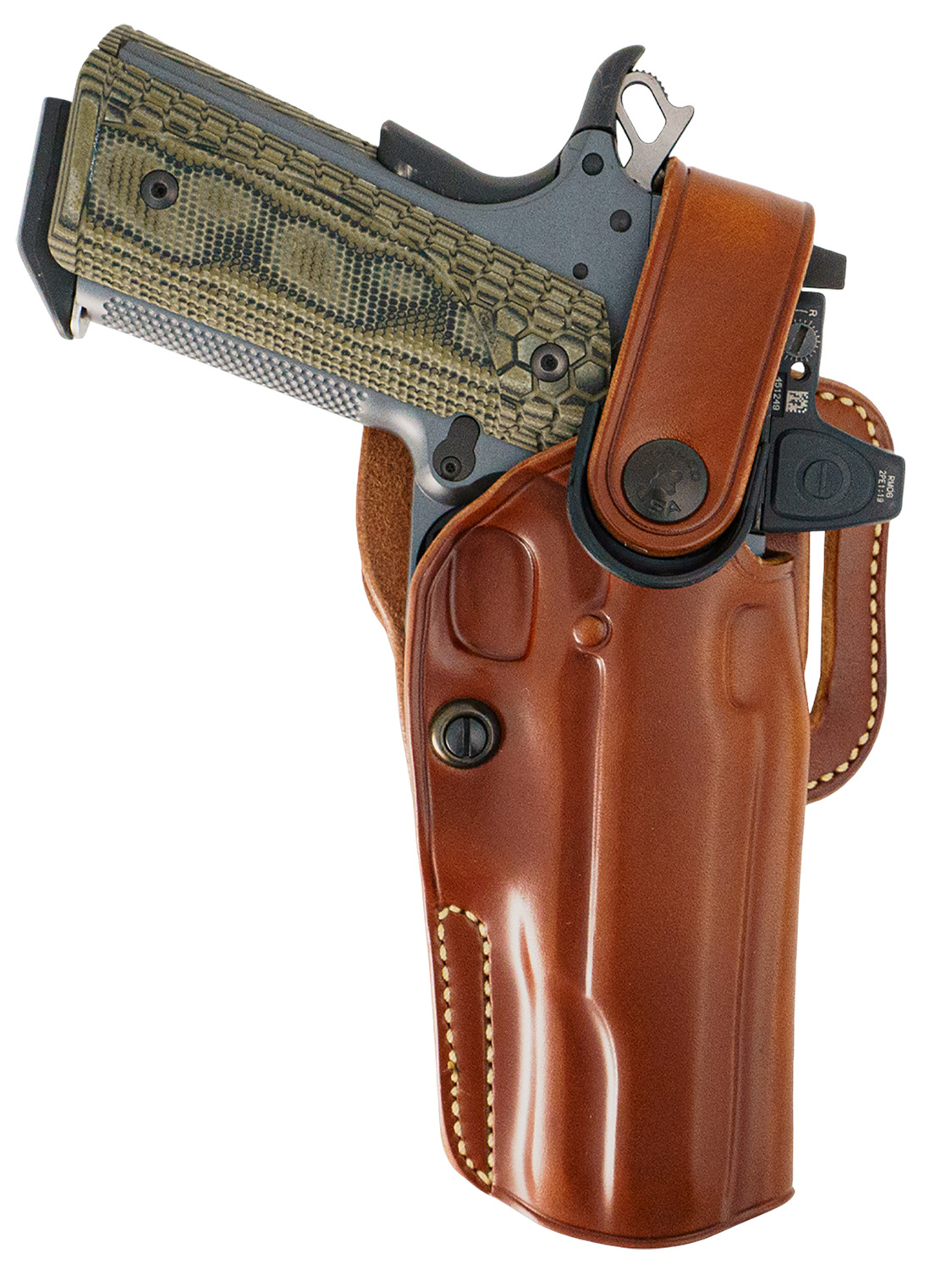Galco APO212R APO Strongside/Crossdraw OWB Tan Steerhide Fits Kimber 1911 5″ Right Hand
