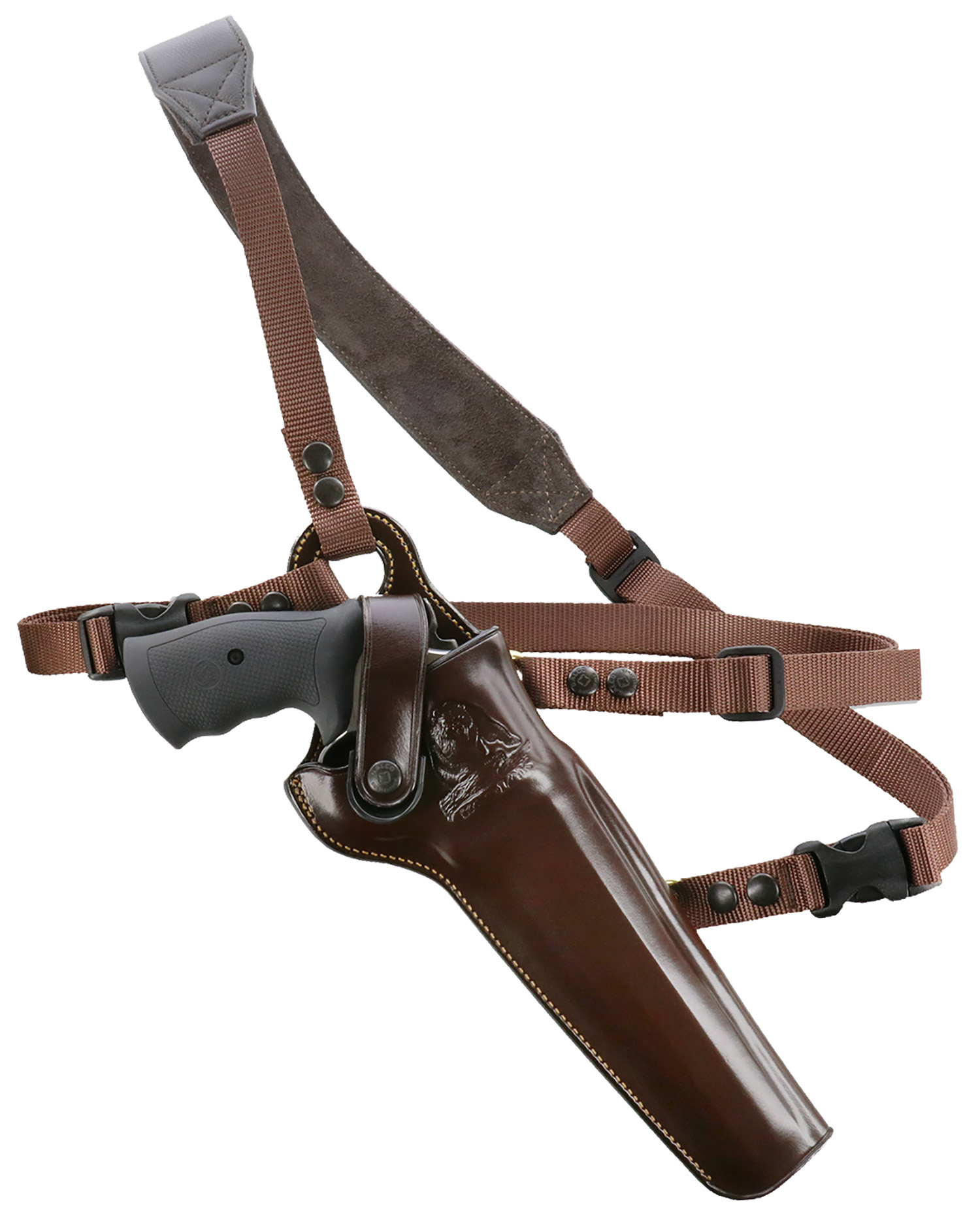Galco KK172H Kodiak Chest Holster Havana Brown Leather Sholder Strap,Torso Strap Fits Taurus Raging Bull Fits S&W 460/500 8.375″ Right Hand