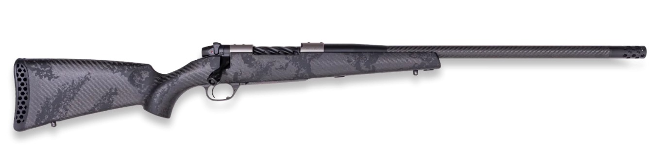 Weatherby MGT01N65RWR4B Mark V Backcountry Guide TI 6.5 WBY RPM 4+1 22″ Graphite Black Cerakote Fluted Threaded Carbon Barrel, Titanium Drilled & Tapped Receiver, Exposed Carbon w/Carbide Black Accent