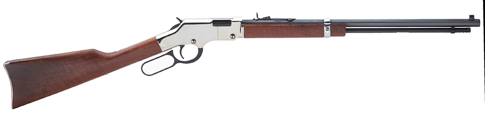 Henry H004SV Golden Boy Silver 17 HMR Caliber with 11+1 Capacity, 20″ Blued Barrel, Nickel-Plated Metal Finish & American Walnut Stock Right Hand (Full Size)