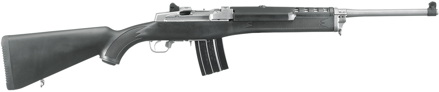 Ruger 5817 Mini-14 Ranch 5.56x45mm NATO 20+1 18.50″ Barrel, Matte Stainless Steel, Synthetic Stock, Optics Ready