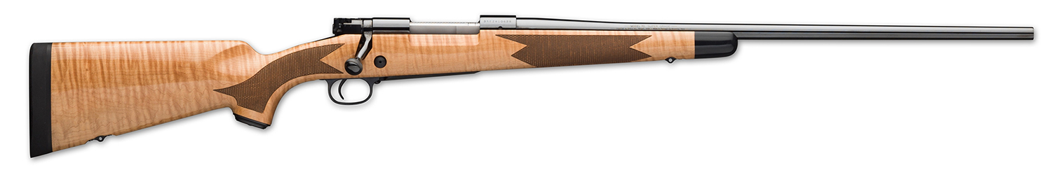 Winchester Repeating Arms 535218299 Model 70 Super Grade 6.8 Western Caliber with 3+1 Capacity, 24″ Barrel, Polished Blued Metal Finish, Gloss AAA Maple Stock & No Sights Right Hand (Full Size)