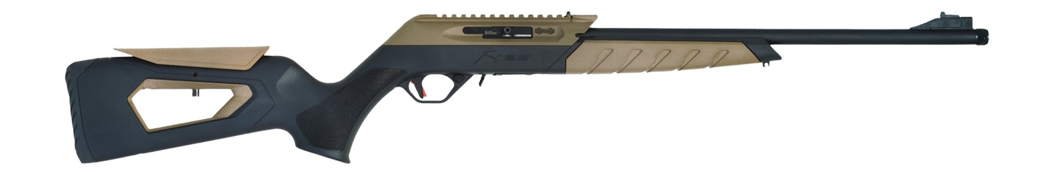 TriStar 60005 KR22  22 LR 10+1 18.60″ Black Barrel, Picatinny Rail Receiver, Black/FDE Skeletonized w/Adj Comb Polymer Stock