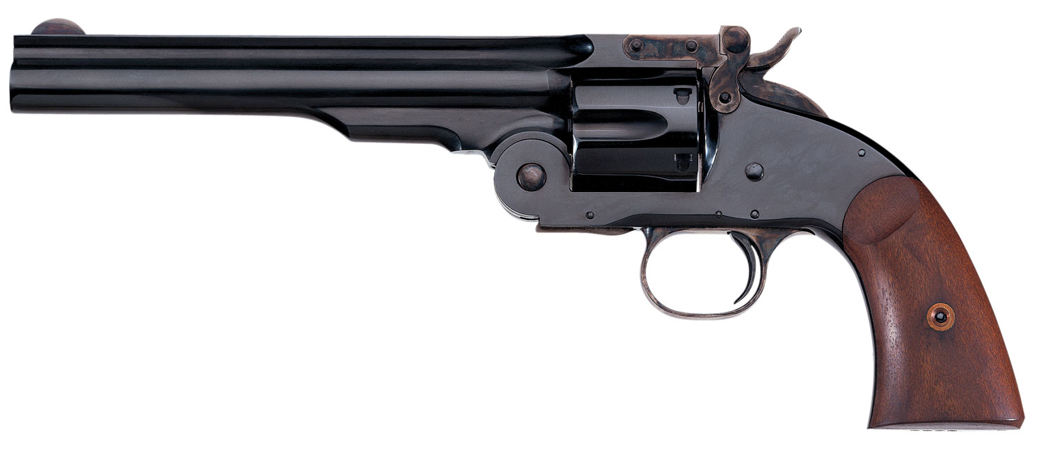Taylors & Company 550677 Second Model Schofield 38 Special Caliber with 7″ Barrel, 6rd Capacity Cylinder, Overall Blued Finish Steel & Walnut Grip