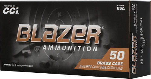 CCI BLAZER BRASS 357 MAG – 158GR FMJ 50RD 20BX/CS