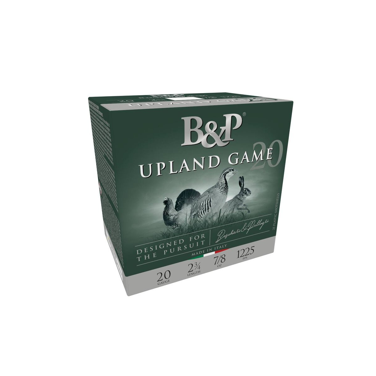 B&P Upland Game Shotshells 20ga 2-3/4” 7/8oz 1225 fps #7.5 25/ct