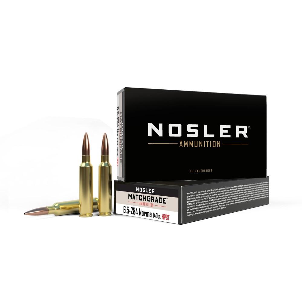 Nosler Match Grade Rifle Ammunition 6.5×284 Norma 140 gr HPBT 2750 fps 20/ct